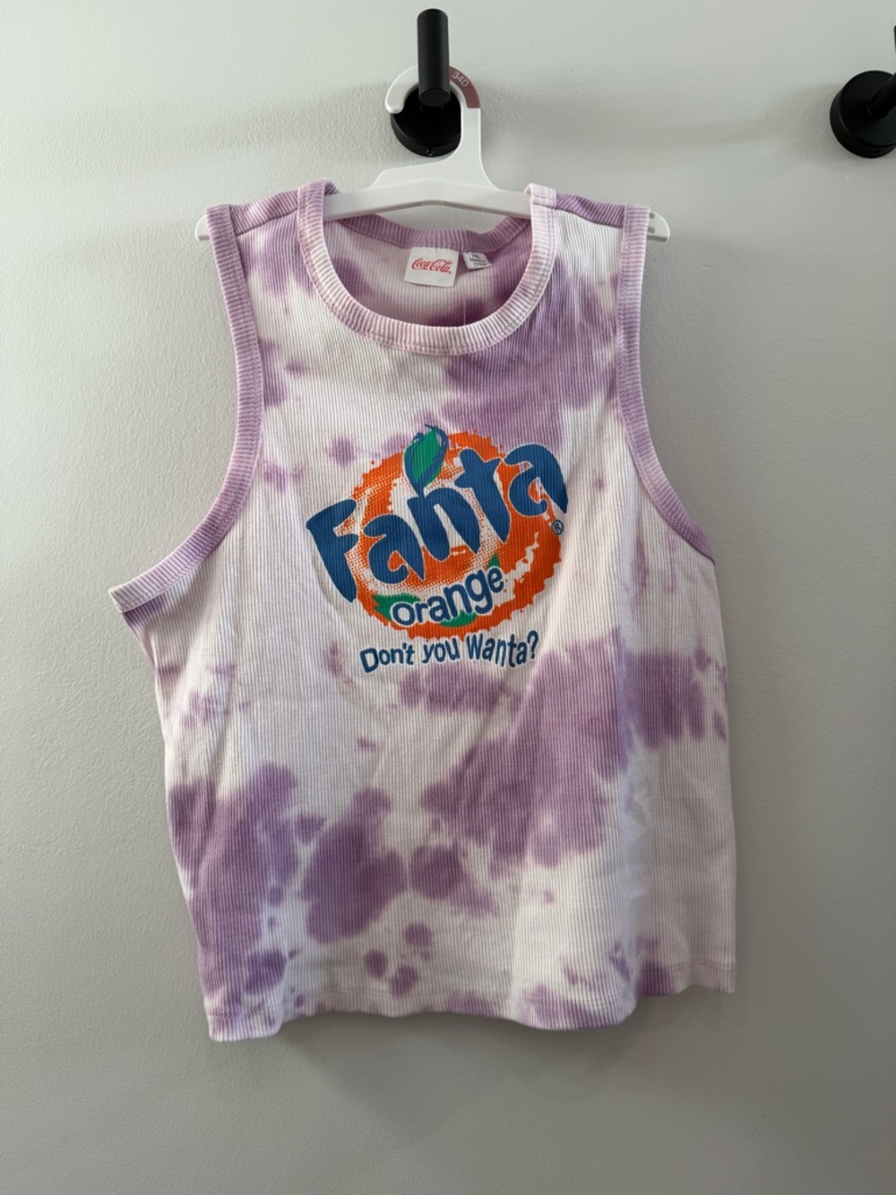 Purple Tie-Dye Fanta Orange Logo Crop Tank